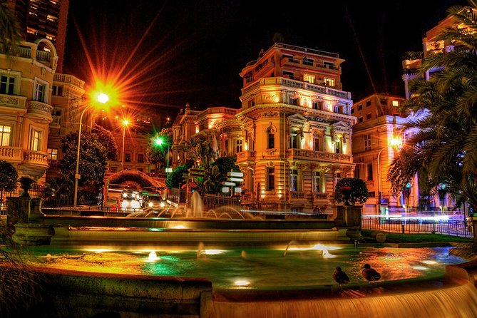 Monaco & Monte-Carlo by night - Stop 1: Moyenne Corniche (the cliff views, but with nighttime drama)