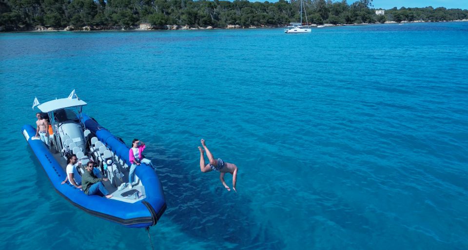 Nice: Lerins Islands Boat Tour with Snorkeling - Baie des Milliardaires: boat-only views through the trees